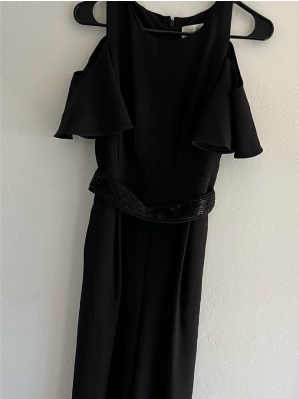 Eliza J Black Peek Shoulder Jumpsuit